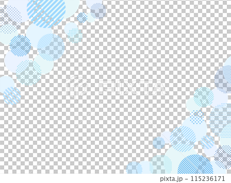 青い幾何学模様の円のフレーム 115236171