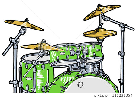 ドラムセットのイラスト 115236354