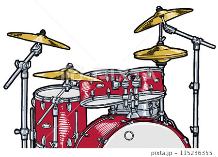 ドラムセットのイラスト 115236355