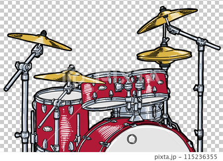 Illustration of a drum set 115236355