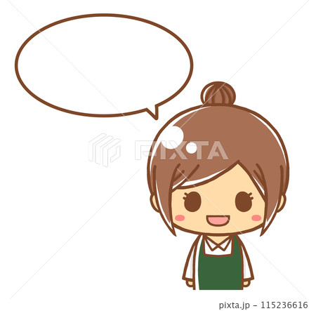 吹き出し付きの女性 115236616