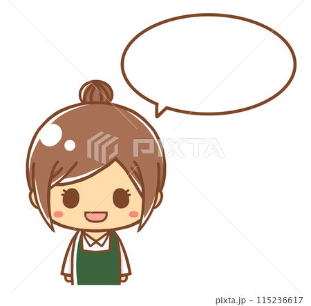 吹き出し付きの女性 115236617