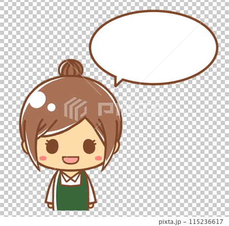吹き出し付きの女性 115236617