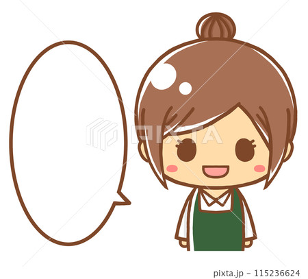 吹き出し付きの女性 115236624