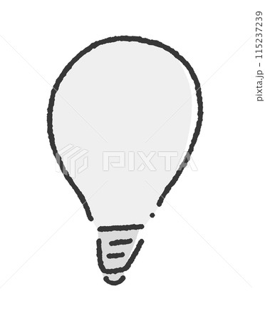 シンプルな手描きの暗い電球 - 消灯・停電・電気オフのイメージの素材 シンプルな手描きの暗い電球 - 消灯・停電・電気オフのイメージの素材 115237239