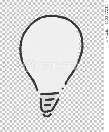 シンプルな手描きの暗い電球 - 消灯・停電・電気オフのイメージの素材 シンプルな手描きの暗い電球 - 消灯・停電・電気オフのイメージの素材 115237239