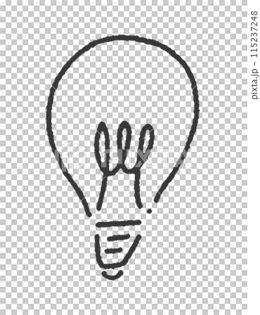 Simple and stylish unlit hand-drawn light bulb - Image material for turning off lights, turning off lights, and saving electricity 115237248