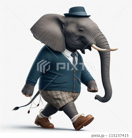 服を着て歩く象 115237415
