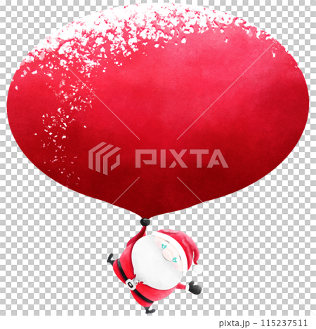 Santa Claus and huge balloons floating in the sky Santa Claus and huge balloons floating in the sky 115237511