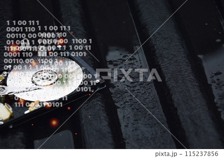 Hard drive is an important storage device, concept of data protection with security. 115237856