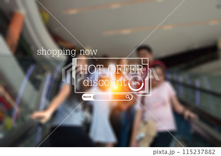 Concept of buying products during special discounts Concept of buying products during special discounts 115237882