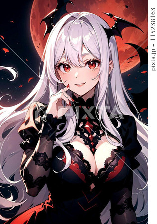 ◇銀のヴァンパイア◇手描きイラスト 銀髪のヴァンパイアのイラスト素材 [115238163] - PIXTA