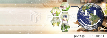 The concept of recycling, reuse, reuse helps reduce global warming. including using clean energy 115238451