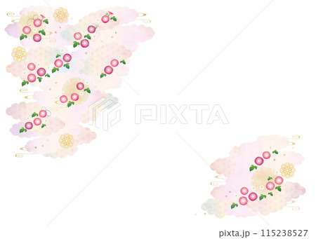 背景素材-和柄朝顔2022-21テク 115238527