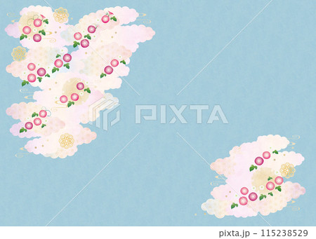 背景素材-和柄朝顔2022-22テク 115238529