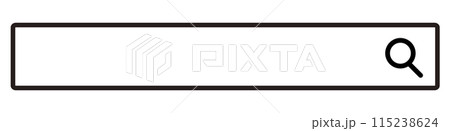 シンプルな検索窓のボタンのイラスト 115238624