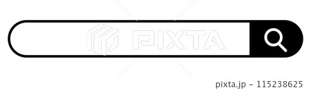検索バー、検索窓、検索欄のアイコンイラスト素材 115238625
