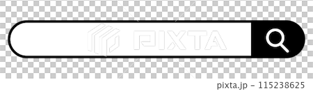 検索バー、検索窓、検索欄のアイコンイラスト素材 115238625