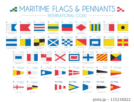 Maritime Flags and pennants International Code Vector Illustration 115238822