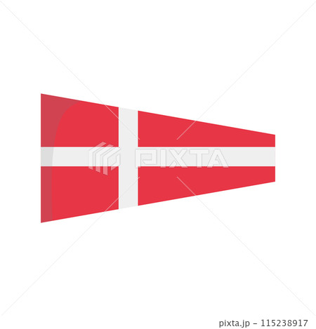Maritime flag to represent the number Four isolated on white background Vector Illustration 115238917