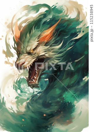 Painting and design of ancient dragon. Painting and design of ancient dragon. 115238945