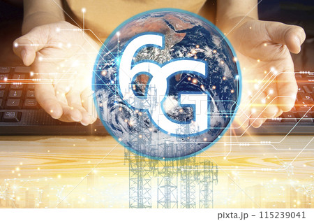 6G network concept, high speed mobile internet New age network, business concept, modern technology internet and network 115239041