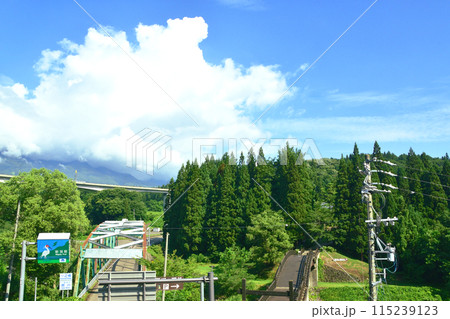 しなの鉄道北しなの線の古間駅から妙高高原駅までの車窓風景(2022年夏) 115239123