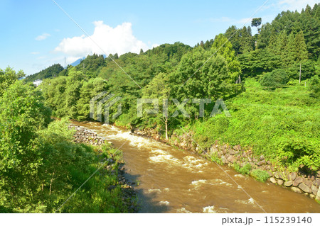 しなの鉄道北しなの線の古間駅から妙高高原駅までの車窓風景(2022年夏) しなの鉄道北しなの線の古間駅から妙高高原駅までの車窓風景(2022年夏) 115239140