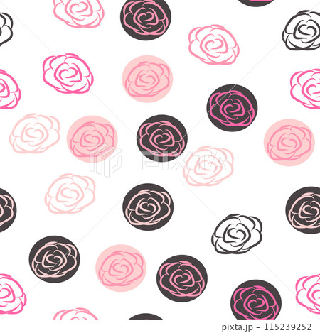Hearts, roses, flowers pattern, additional pattern to the ballet collection 115239252