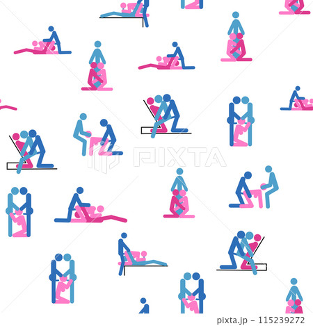 Kama Sutra, seamless pattern, design, poster, fabric. Kamasutra, sketchy poses for making love. Set. 115239272
