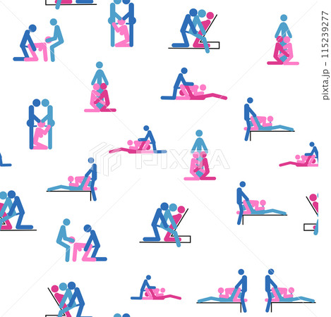 Kama Sutra, seamless pattern, design, poster, fabric. Kamasutra, sketchy poses for making love. Set. 115239277