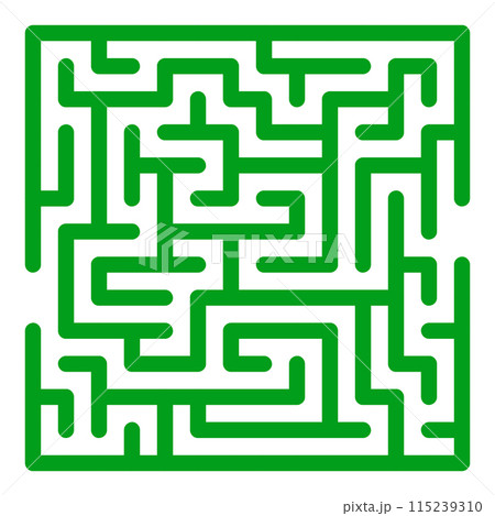 Maze shape design element. There is one entrance and exit and one correct path, but many paths lead to dead 115239310
