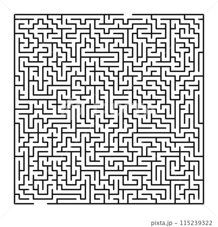 Maze shape design element. There is one entrance and exit and one correct path, but many paths lead to dead Maze shape design element. There is one entrance and exit and one correct path, but many paths lead to dead 115239322