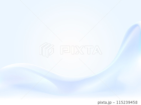 布のドレープのような波のパターン背景、やさしいブルーの光 115239458