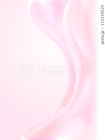 布のドレープのような波のパターンの縦型背景、やさしいピンクの光 布のドレープのような波のパターンの縦型背景、やさしいピンクの光 115239525