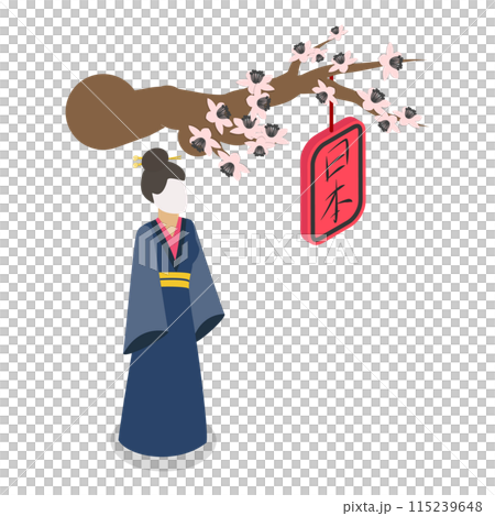 3D Isometric Flat  Set of Japan Collection. Item 5 115239648