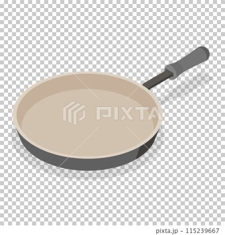 3D Isometric Flat Set of Frying Pans. Item 3 3D Isometric Flat Set of Frying Pans. Item 3 115239667