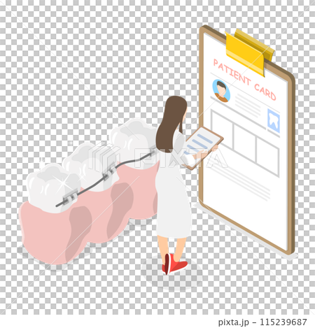 3D Isometric Flat  Illustration of Orthodontic Care. Item 3 115239687