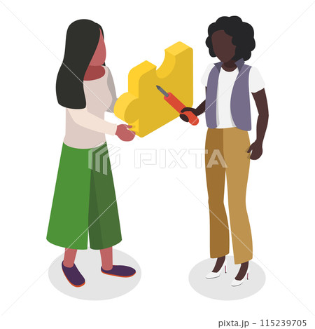 3D Isometric Flat  Illustration of Fixing Technical Problems. Item 4 115239705