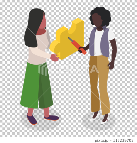 3D Isometric Flat  Illustration of Fixing Technical Problems. Item 4 115239705
