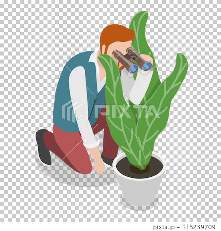 3D Isometric Flat  Set of Spying People. Item 5 115239709