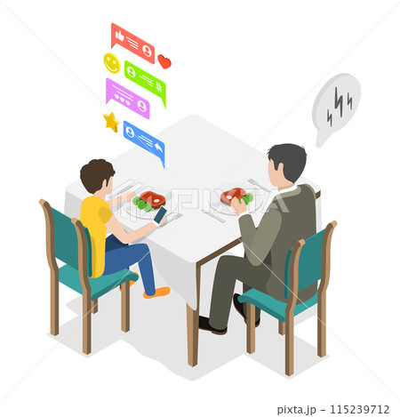 3D Isometric Flat  Illustration of Screen Time. Item 3 115239712