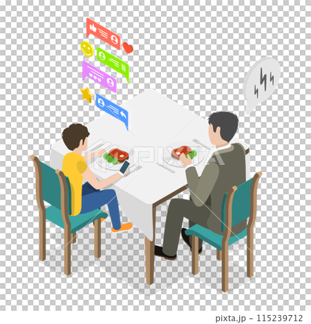 3D Isometric Flat  Illustration of Screen Time. Item 3 115239712