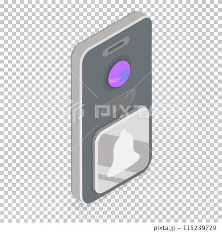 3D Isometric Flat  Set of Intercom Equipment Items. Item 1 115239729