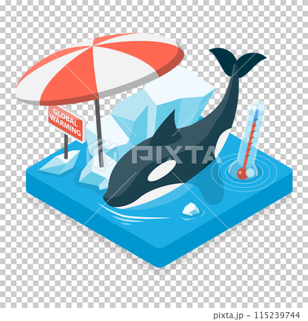 3D Isometric Flat  Illustration of Global Warming. Item 1 115239744