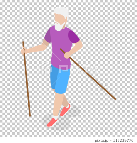 3D Isometric Flat  Illustration of Senior Activities. Item 3 115239776