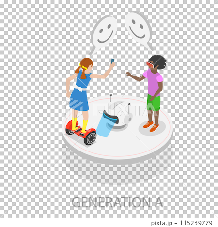 3D Isometric Flat  Illustration of Social Generations. Item 1 115239779