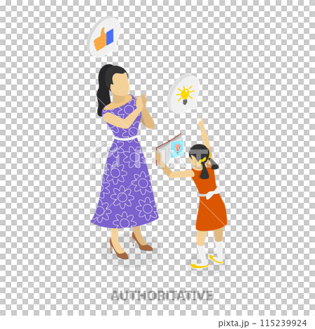 3D Isometric Flat Illustration of Parenting Styles. Item 4 3D Isometric Flat Illustration of Parenting Styles. Item 4 115239924