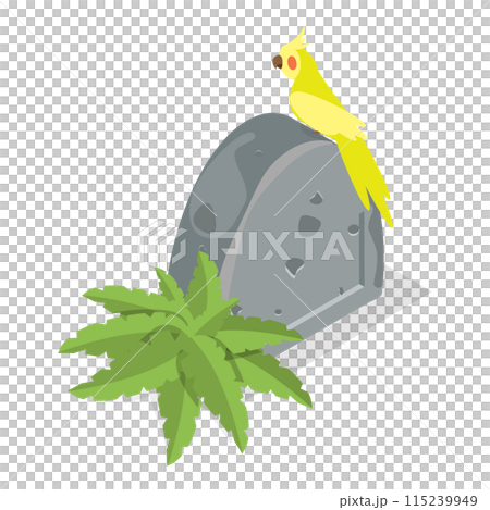 3D Isometric Flat Set of Jungle Stone Signs. Item 3 3D Isometric Flat Set of Jungle Stone Signs. Item 3 115239949