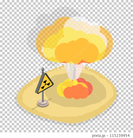 3D Isometric Flat  Set of Natural and Human-Caused Disasters. Item 2 115239954